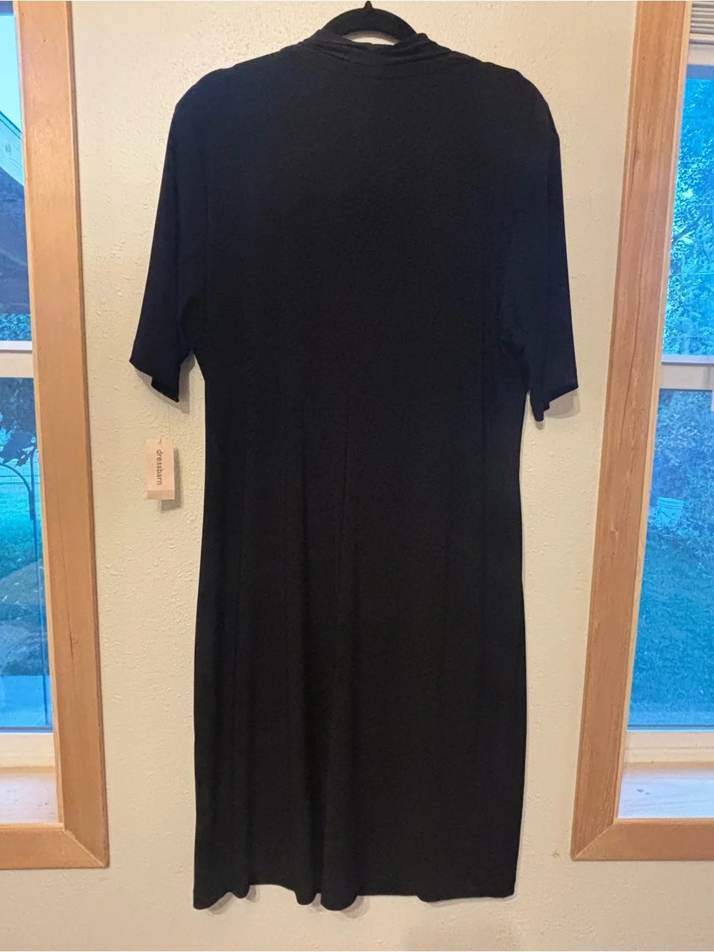 dressbarn Black Draped Neck Dress Jacket with Sequin Panel 18 0020S
